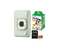 Fujifilm INSTAX mini LiPlay - zelený + Color film (2x10ks) + 32 GB microSD + Adaptér