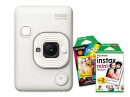 Fujifilm INSTAX mini LiPlay, bílá + Colorfilm 20ks & Rainbow film 10ks